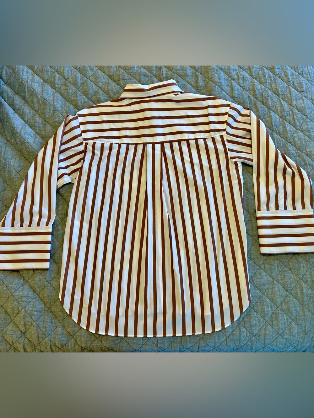 BNWT SZ 4 / 36 SÉZANE Bilma Brown and Ecru Striped Button Down 🇫🇷‼️ - Picture 5 of 8